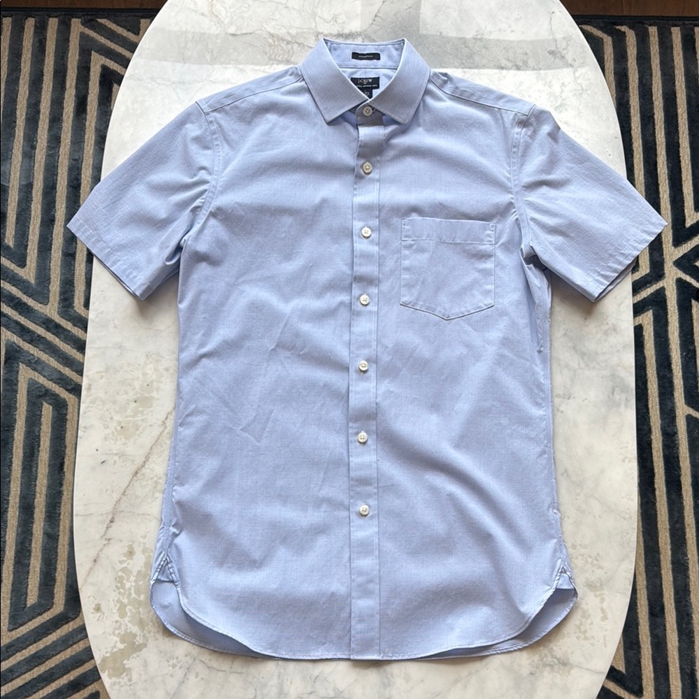 J. Crew Blue Casual Button Down Shirt Tailored Fit